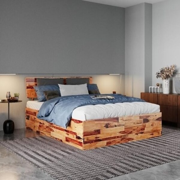 Auriga Queen Sheesham Wood Bed